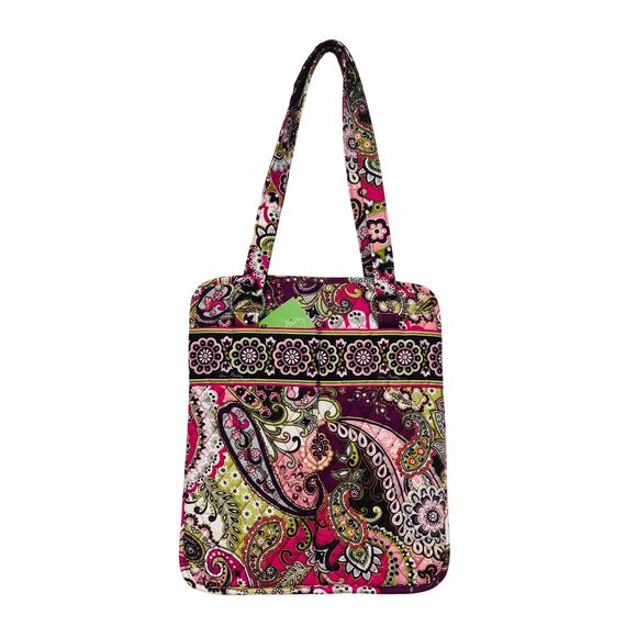 Vera Bradley, VERA TOTE, Very Berry Paisley Quilted Tote Shoulder Bag, NWT Pink - Picture 1 of 8